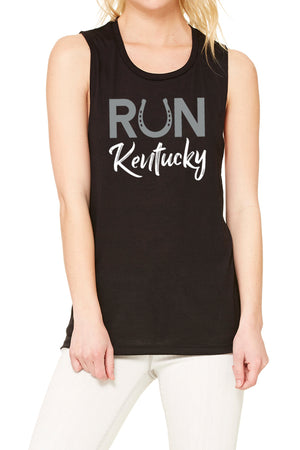 7101 - The "Run Kentucky" Muscle Tank/Black- FINAL SALE