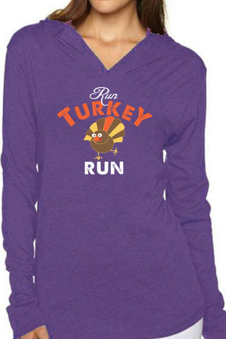 5000 - "Run Turkey Run" Unisex Hoodie/Purple - FINAL SALE
