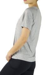 5202 - Diva V Pocket Short Sleeve Tee/Grey- FINAL SALE