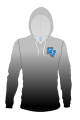 5222 - Seneca Valley Ladies Ombre Lightweight Hoodie / Grey & Black