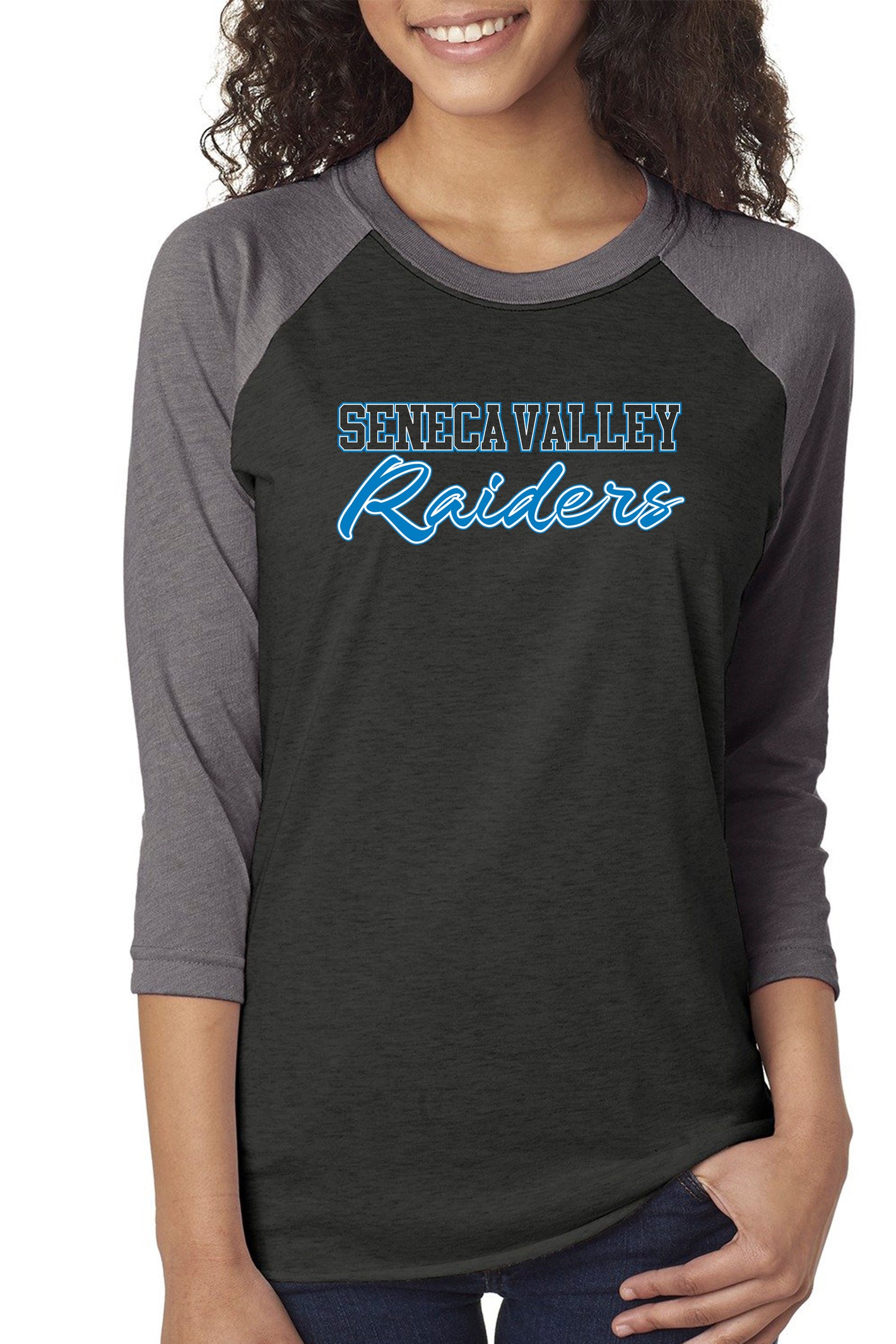 5207 - Seneca Valley Unisex "Seneca Valley Raiders - Stacked Logo"  Baseball Tee