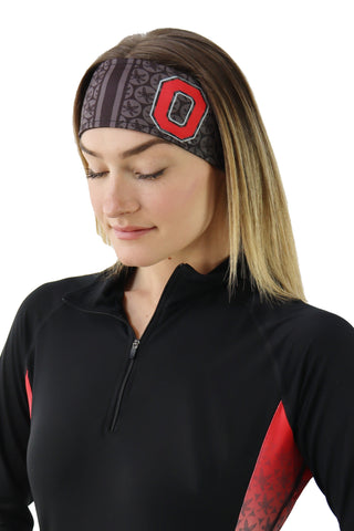 1206 - Ohio State  Reversible Block O Vision Headband - Black/Charcoal