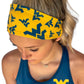 913 - West Virginia University Reversible Headband Navy w/Gold
