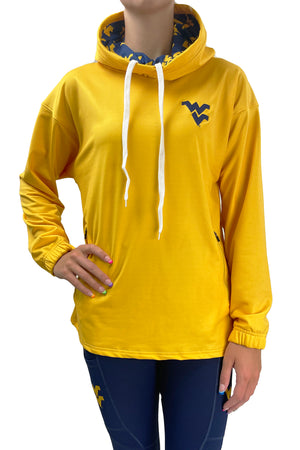 930 - West Virginia University Flying WV Snorkel Neck Hoodie/ Gold