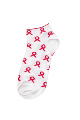 5422 - Pink Ribbon Low Cut Socks (Various Prints)