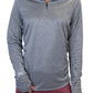 4205 - "Fold Over Cuff" 1/4 Zip Pullover/ Heather Grey