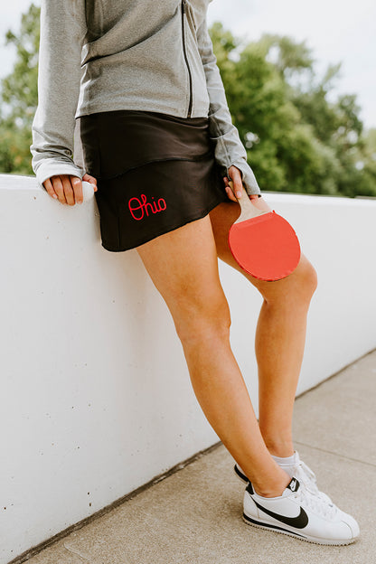 1003 - The "Script Ohio" Performance Skort/Black - FINAL SALE