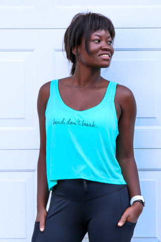 5201 - "bend don't break" Flowy Crop Tank (Various Colors)- FINAL SALE