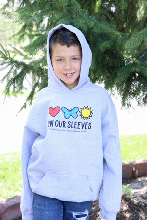 The "On Our Sleeves" Unisex Hoodie/ Heather Grey - FINAL SALE
